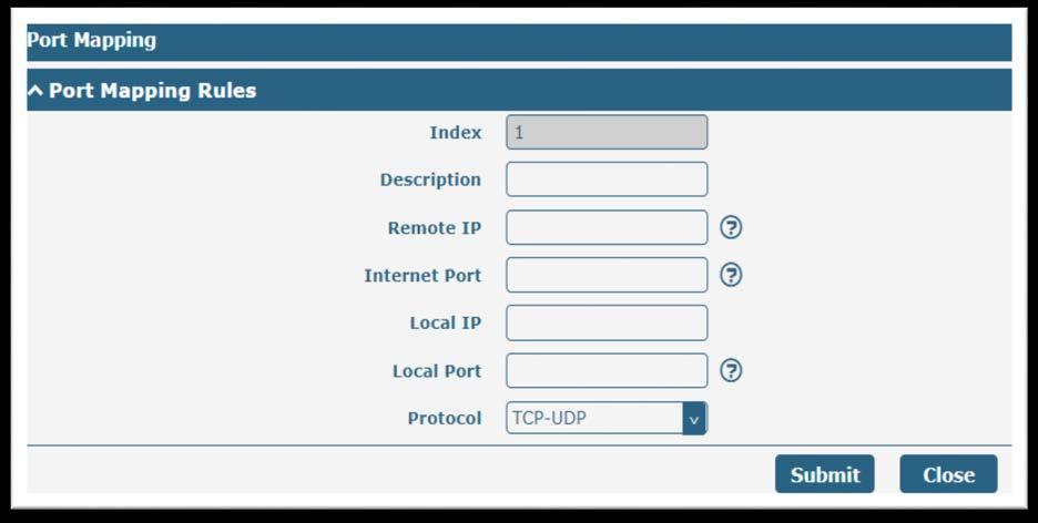 Network Port Mapping Port yönlendirme ayarları bu sekmeden yapılandırılır.