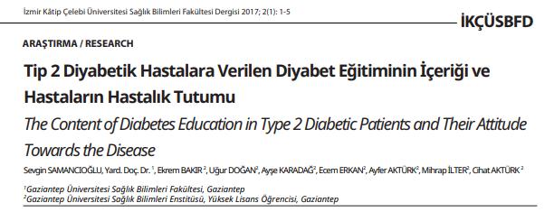 Sonuç: Diyabet hastalarına hemşire tarafından verilen eğitimin etkili olmadığı ve hastaların da diyabetin bireysel