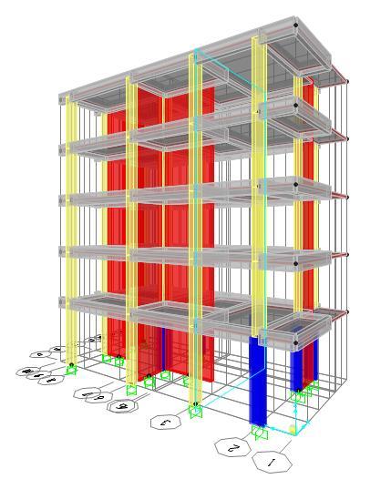 Plastik mafsal boyu çalışan doğrultudaki kesit boyunun yarısına eşit olarak alınmıştır (Aynur, 2017). (a) Projelendirilmiş bina (b) Güçlendirilmiş bina Şekil 2.