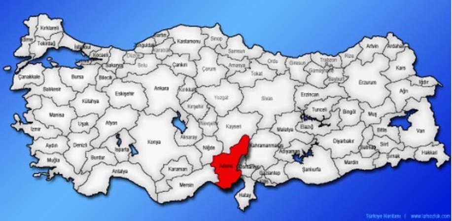 4 - DEĞERLEME İLE İLGİLİ ANALİZLER 4.1 - Taşınmazın Bulunduğu Bölgenin Özellikleri 4.1.1 - Adana İli Adana, Türkiye'nin Akdeniz Bölgesi'nin doğu akdeniz Bölümü'nde yer alan bir ildir.
