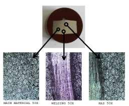 Tbilisi-Georgia (ISS2017), 2A1PB; pp:236-246. S1 S2 S3 Figure 3. Optical micrograph taken from the welding interface of the specimens S1, S2 and S3 respectively 4.2. Tensile Test Results Shape and measurements of the tensile specimens are present in Figure 4.