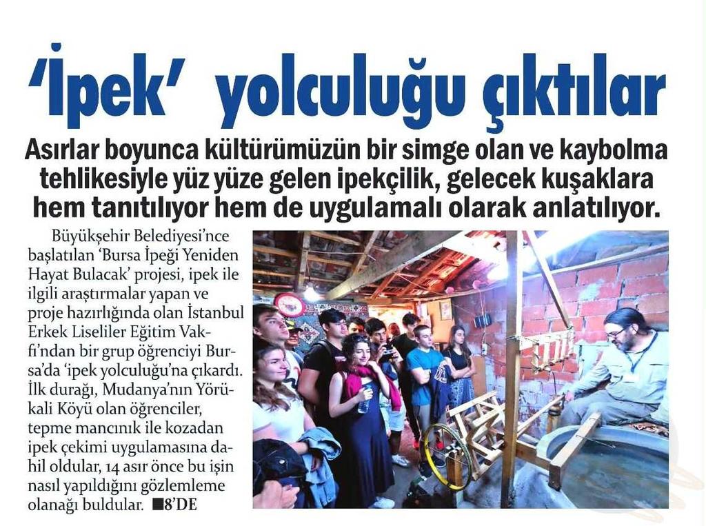 IPEK YOLCULUGU ÇIKTILAR Yayın Adı : Gazete Bursa