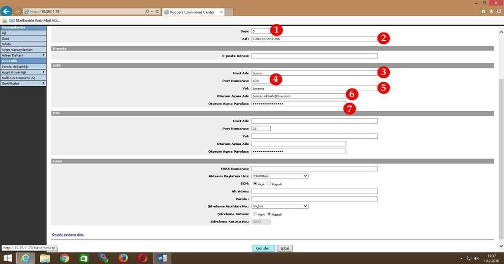 Resim-14 Host adı alanı tarama yapılacak bilgisayarın adını gösterir ve bilgisayar sağ tıklanarak Özellikler menüsünden Bilgisayar adı: öğrenilerek doldurulur. Bkz: Resim-15.