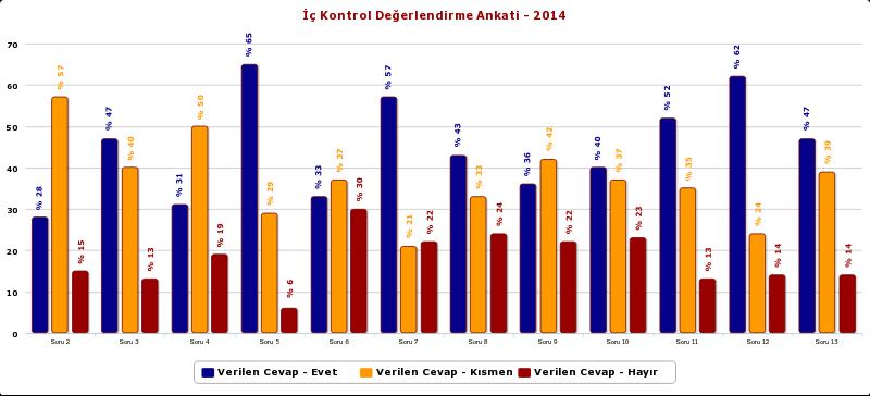 İç Kontrol Sistemi hakkında kısmen ve tamamı ile bilgi sahibi olan kişilerin ise anketin tüm sorularına verdiği cevaplar aşağıda gösterilmiştir.