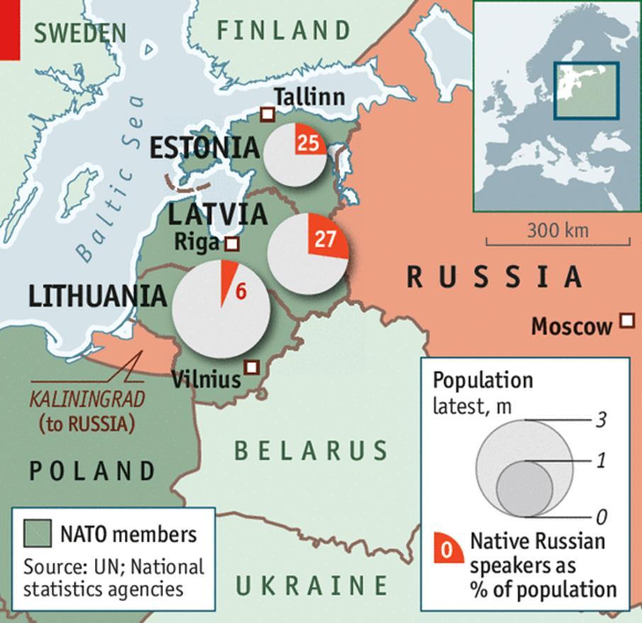 Nato Üyesi Baltık Ülkelerinde Rus Nüfusu Haritası (Estonya, Letonya, Litvanya, Polonya) Baltık bölgesindeki bu istikrarsızlık en çok Almanya yı rahatsız etmektedir.