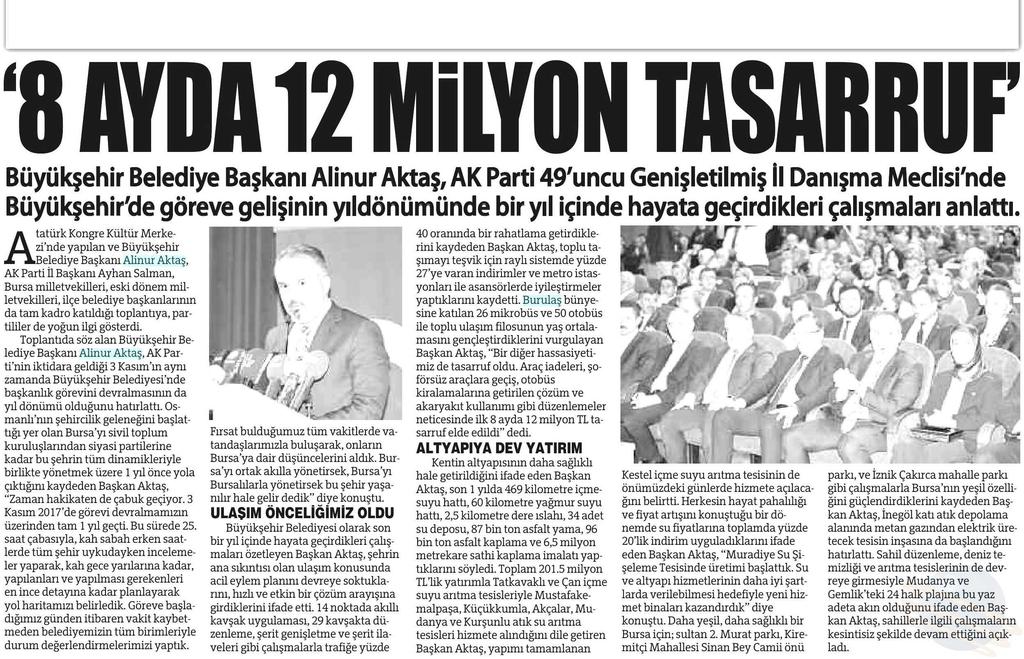 8 AYDA 12 MILYON TASARRUF Yayın Adı : Bursa'da