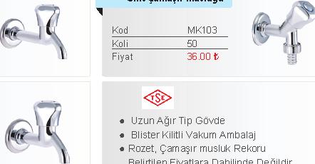 00 MUSLUKLAR Gms Uzun Musluk MK101 50 36.