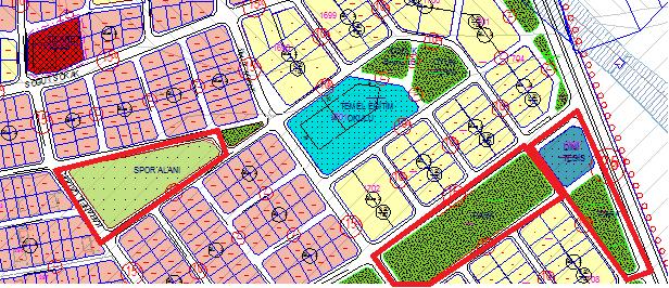 1703 ada 1 numaralı parsel, 705 ada ve 1703 ada 1 parselin güneyinde bulunan park ile karanfil caddesine cephesi olan spor alanına ait planlama alanı, yakın çevresi konut alanında kalmaktadır.