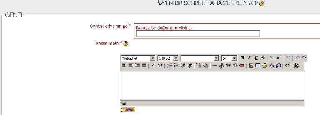 Tanıtım metnine ne konuda tartışma olacağını yazabilirsiniz. Oturum tekrarları' kısmında karşınıza dört seçenek çıkmaktadır. 1.