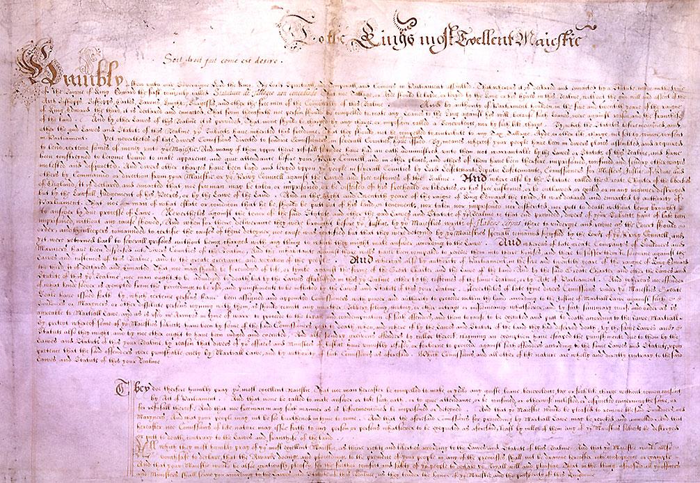 Batı Avrupa da Sivil Toplum İngiltere 1628 Petition of Right (Haklar