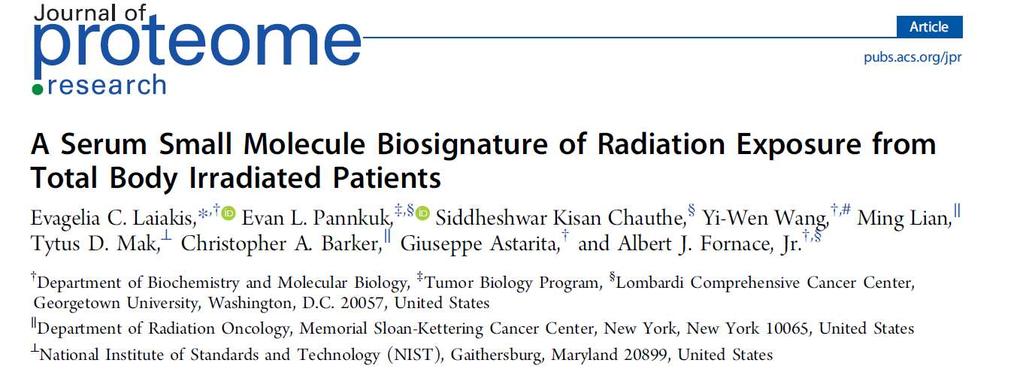 Radyoterapi tedavisi uygulanacak hastaların tedavisi öncesinde, tedaviden 6 ve 24 saat sonrasında, serum örneklerinde hematolojik parametreler, metabolitler