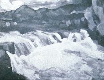 Zehra Canan BAYER 177 Manavgat Şelale, 1938, Tuval Üzerine Yağlıboya, 65x81 cm. Bulunduğu Yer (?