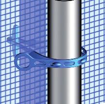 Tek kullanımlık Layher özel bağlarıyla çerçevenin dış dikmesine, 20 cm lik aralıklarla bağlantı yapılır.