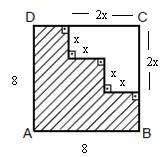 Karenin alanı 64 cm² olduğuna göre, taralı şeklin çevresi kaç cm dir?