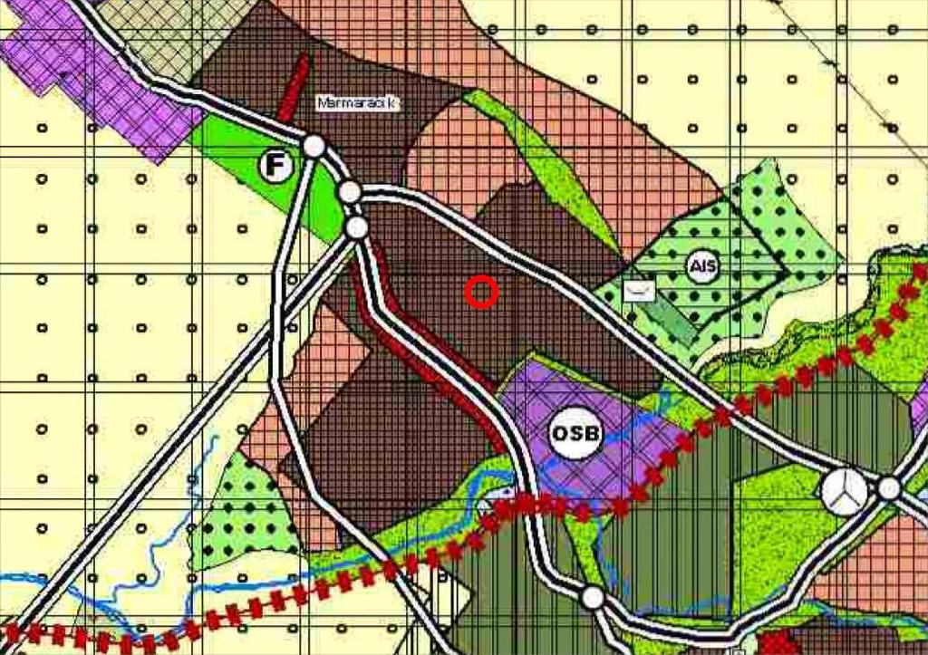 Mevcut Planlarındaki Durum : 2 614,6 m2 yüzölçümlü planlama alanı, mevcut 1/25.