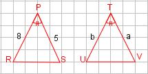 8) Aşağıdaki hangi seçenekte verilen şekiller birbirine eş değildir? ) NOKTA SORULAR Yukarıda verilen üçgenler arasında Δ Δ PRS TUV olduğuna göre a+b aşağıdakilerden hangisine eşittir?