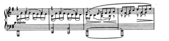 Dahi piyanistin kullandığı bu tempo müziğin ruh halini en güzel şekilde hissettirmektedir. Prelüd serbest formda yazılmış olup eserin içinde bulunan iki bölüm ve Coda yı gözlemleyebilmekteyiz.