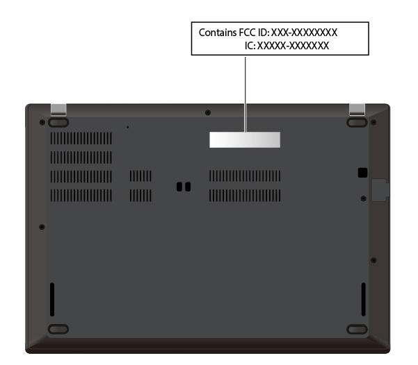 Kullanıcı tarafından takılabilen kablosuz WAN modülünde gerçek FCC ID ve IC Sertifikasyon numarası, bilgisayara takılı olan kablosuz WAN modülüne 1 yapıştırılmıştır.
