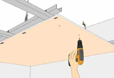 21 22 YALITIM MALZEMESİ Asma tavanda yalıtım yapılması öngörülmüşşse, yalıtım malzemeleri COREX kaplanmadan önce profillerin üzerine yerleştirilir.