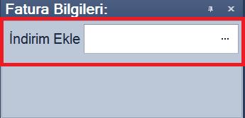 İndirim Ekle(Ctrl+F11): Kullanıcının yapmış olduğu indirimler isteğine bağlı olarak satır satır veya satışın tamamına eklenebilir.