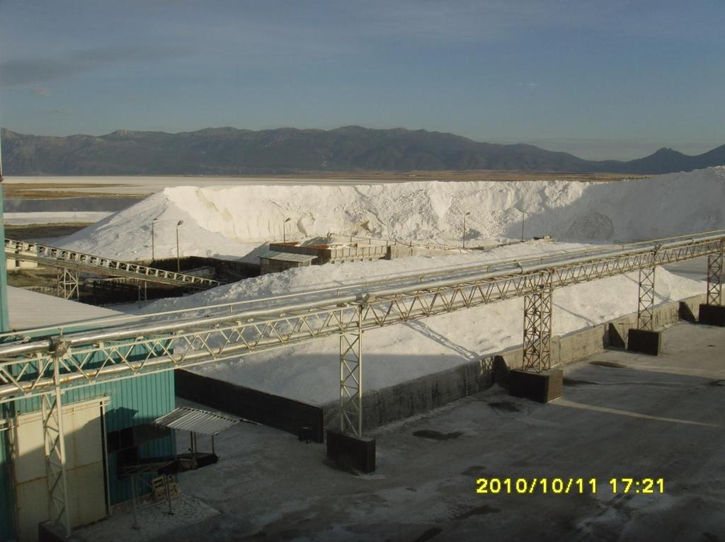 b) ÇARDAK TESİSLERİMİZDEKİ ÜRETİM FAALİYETLERİ: Yıkanmış Kristal Sodyum Sülfat: 2011 yılı içinde toplam 25.282 ton üretim yapılmış ve tamamı çuvallanarak satılmıştır. 2012 yılına stok devri yoktur.