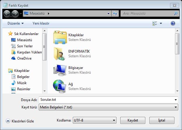 Aşama Soru dosyasının hazırlanması Sorularınızı Notepad uygulamasını kullanarak yazmanız gerekmektedir.