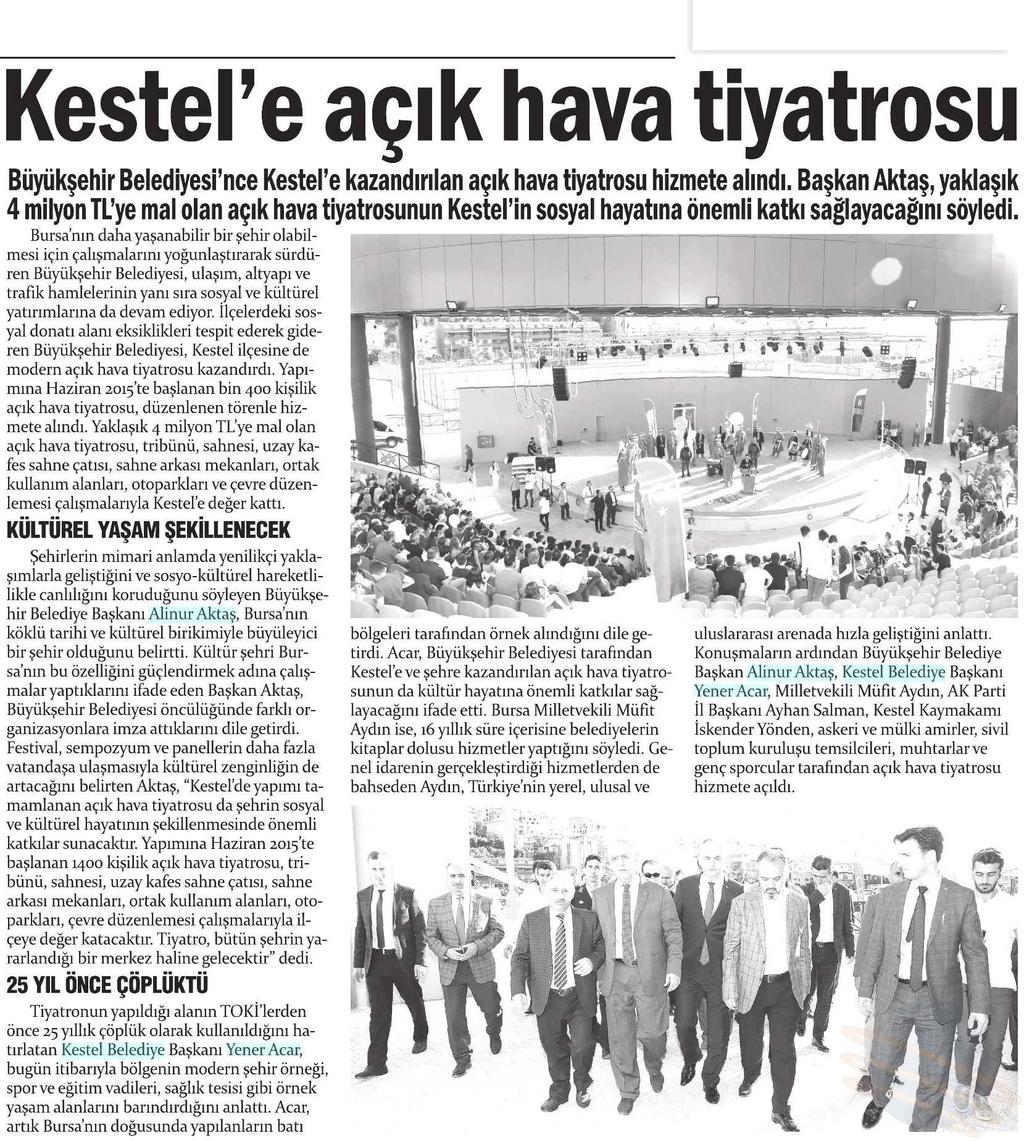 KESTELDE SOSYAL YASAM RENKLENECEK Yayın Adı : Gazete