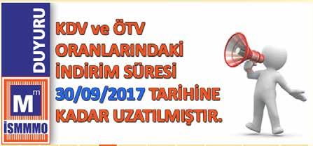 MEVZUATTAN HABERLER KDV ve ÖTV İndirimi 30 EYLÜL E Uzatıldı KDV ve ÖTV oranlarındaki indirim süresi 30 Eylül tarihine kadar uzatıldı.