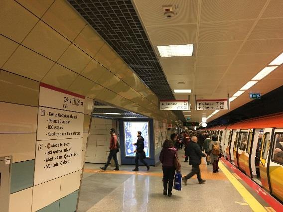Şekil 25 : Kadıköy istasyonunda indikten sonra yönlendirmeler engelli yolcular için uygun değil.
