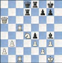 33 Kf6 Beyaz terk etti, 34.Vh5 Ag3+ nedeniyle. 0-1 Ekin Bar fl Özenir Ebru Kaplan, 8. Tur (D1) 28 Kxd4?! Sükseli bir kalite fedas ama içi bofl, beyaza üstünlük veriyor. 29.exd4 Vxd4 30.