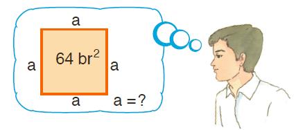 KAREKÖK ALMA TANIM 1 - Alanı 64 birimkare olan bir karenin bir kenarının uzunluğu bulunurken kendimize Hangi sayının kendisiyle çarpımı 64eder? diye sorarız.