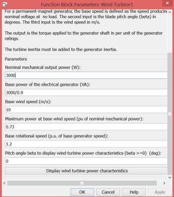 Şekil 18. Rüzgâr Türbini Matlab Simülink modeli Modelimizde dişli kutusu kullanılmamıştır. Küçük çaptaki rüzgâr türbinlerinde dişli kutusu 1 olarak kabul edilir ve sisteme dahil edilmez.