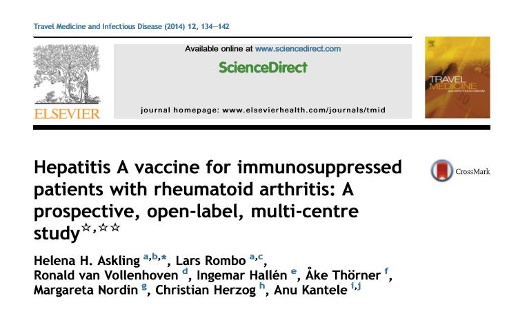 Hepatit A aşısı *TNF inhibitörü ve/veya metotreksat alan