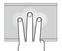 İki parmakla yakınlaştırma İki parmağınızı tıklatmalı tablete koyun ve parmaklarınızı birbirinden uzaklaştırarak