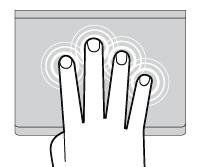 İki parmakla uzaklaştırma İki parmağınızı tıklatmalı tablete koyun ve parmaklarınızı birbirine yaklaştırarak
