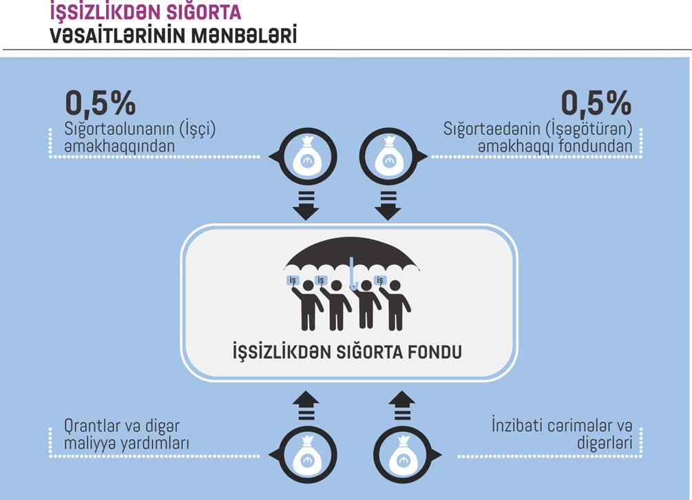 İşsizlikdən sığorta ödənişinin növləri isə əsas sığorta ödənişi, sığorta ödənişinə əlavə və minimum sığorta ödənişindən ibarətdir.