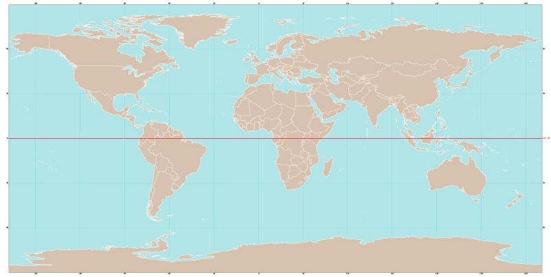 . Aşağıdaki görselde Dünya haritası üzerinde ekvator çizgisi gösterilmiştir. Ekvator Buna göre ekvator ile ilgili aşağıda verilen ifadeleri doğru ya da yanlış olma durumlarına göre sınıfl andırınız.