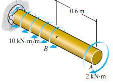 Örnek - 4 G = 26 GPa kesme modülüne, C noktasından sabitlenmiş 80 mm çapa sahip şaft,