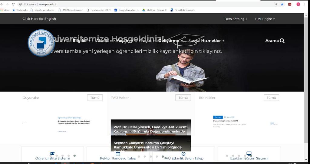 Öğrenci farkındalık ve bilgi Web Sitesinde