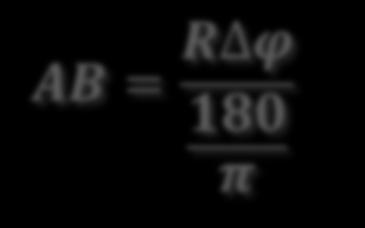 Parçası uzunluğu AB = R φ 180 π AB İsteneler 222490,463 m