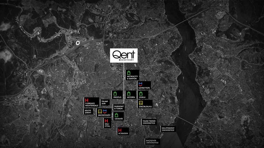 HASTANELER ULAŞIM ÜNİVERSİTELER Qent Mecidiyeköy çevresinde, Qent Mecidiyeköy Ulaşım Ağı Qent Mecidiyeköy çevresinde yeni açılan üniversiteler Türkiye nin en önemli 10 hastanesi bulunmaktadır.