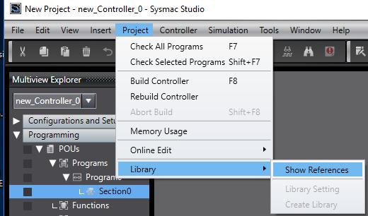 5. Sysmac Studio da projeye kütüphane ekleme Sysmac Studio da