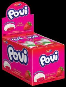 Povi Çilek Aromalı Dolgulu Marshmallow Strawberry Flavoured Center Filled Marshmallow Ürün kodu/ Product
