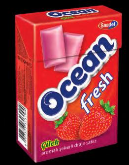 container: 3383 Ocean Fresh Çilek Aromalı Şekerli Draje Sakız Strawberry Flavoured Sugared Dragee Gum Ürün