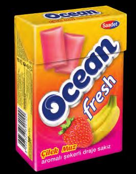 Ocean Fresh Çilek Muz Aromalı Şekerli Draje Sakız Strawberry Banana Flavoured Sugared Gum Ürün kodu/ Product