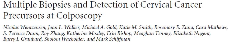 BIOPSY STUDY Observational study N:690 4 kolposkopik biopsi Biopsi<4ise random non-target biopsi normal
