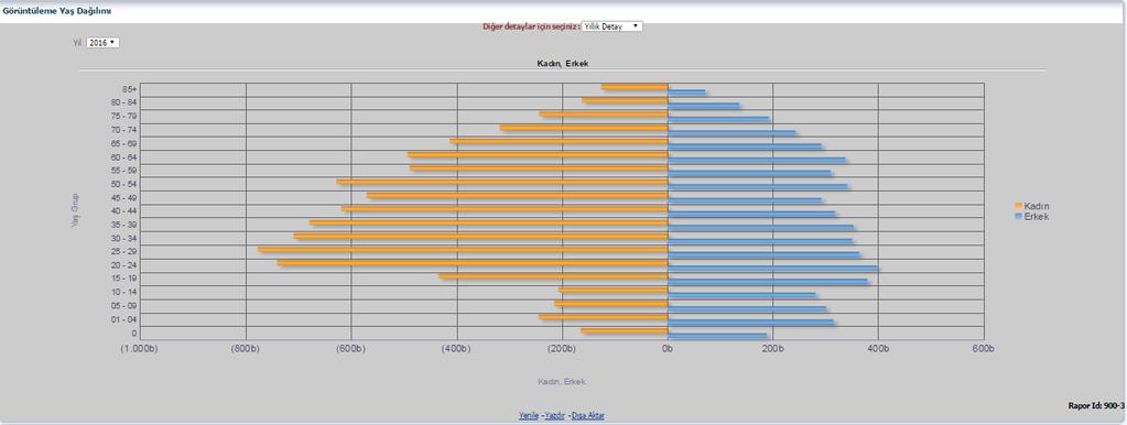 iii. Görüntüleme Yaş Dağılımı iv. Rapor Yaş Dağılımı v.