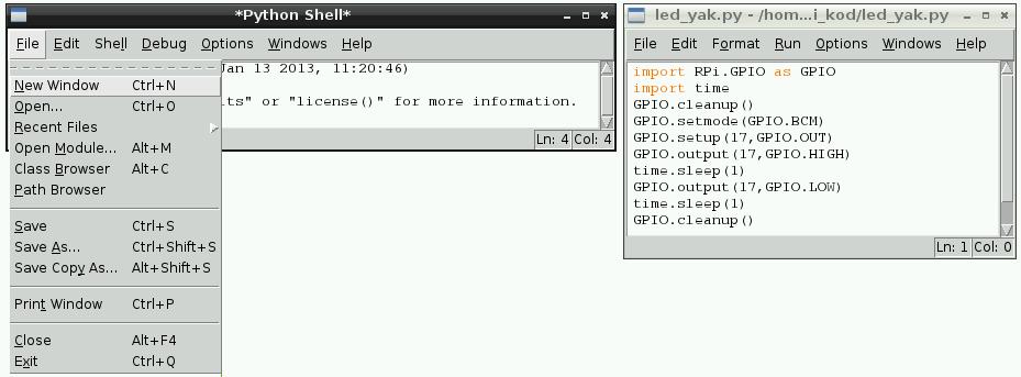 Kodumuz aşağıdaki gibi olacak: import RPi.GPIO as GPIO import time GPIO.cleanup() GPIO.setmode(GPIO.BCM) GPIO.setup(17,GPIO.OUT) GPIO.output(17,GPIO.HIGH) GPIO.output(17,GPIO.LOW) GPIO.