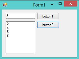 Örnek Şekildeki gibi bir Form üzerine 2 buton, 1 Texbox, 1 Listbox ekleyin. Textbox a girilen sayıları birinci butona tıklayınca diziye eklesin.