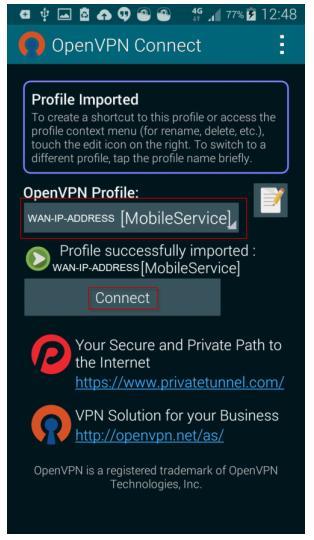 8. Cep telefonu ile Open VPN &